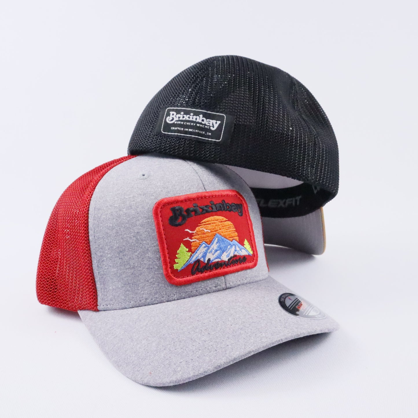 SUNSET Heather 6 Panel Grey/ Red