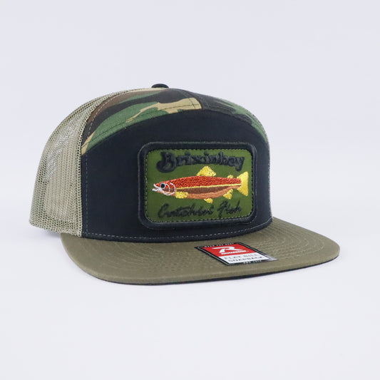 Catchin' Fish Camo/ Loden 7 Panel