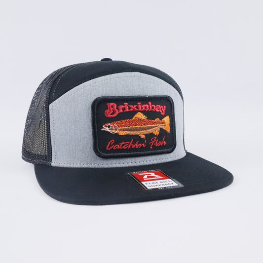 Catchin' Fish Heather Grey/ Black 7 Panel