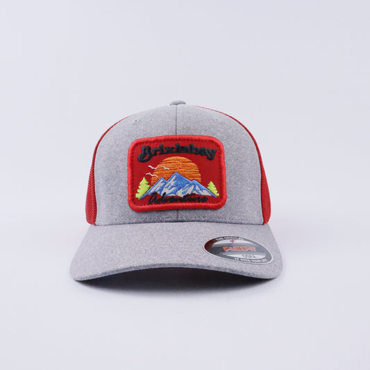 SUNSET Heather 6 Panel Grey/ Red