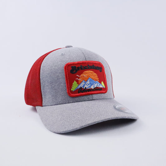 SUNSET Heather 6 Panel Grey/ Red