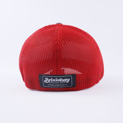 SUNSET Heather 6 Panel Grey/ Red