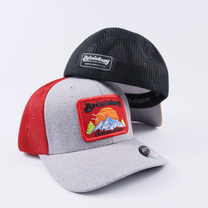 SUNSET Heather 6 Panel Grey/ Red