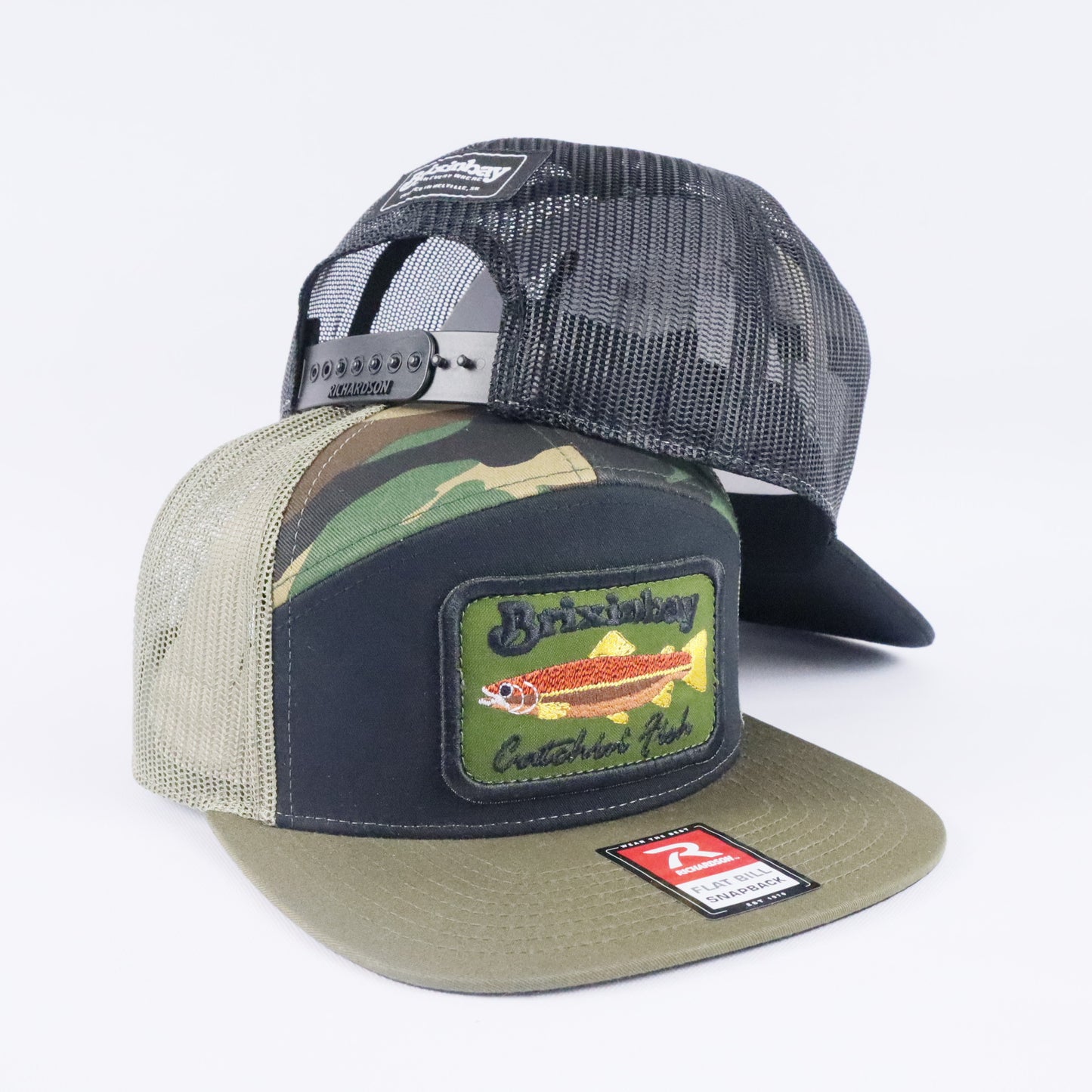 Catchin' Fish Camo/ Loden 7 Panel