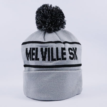 KNIT POM-POM CUFFED BEANIE