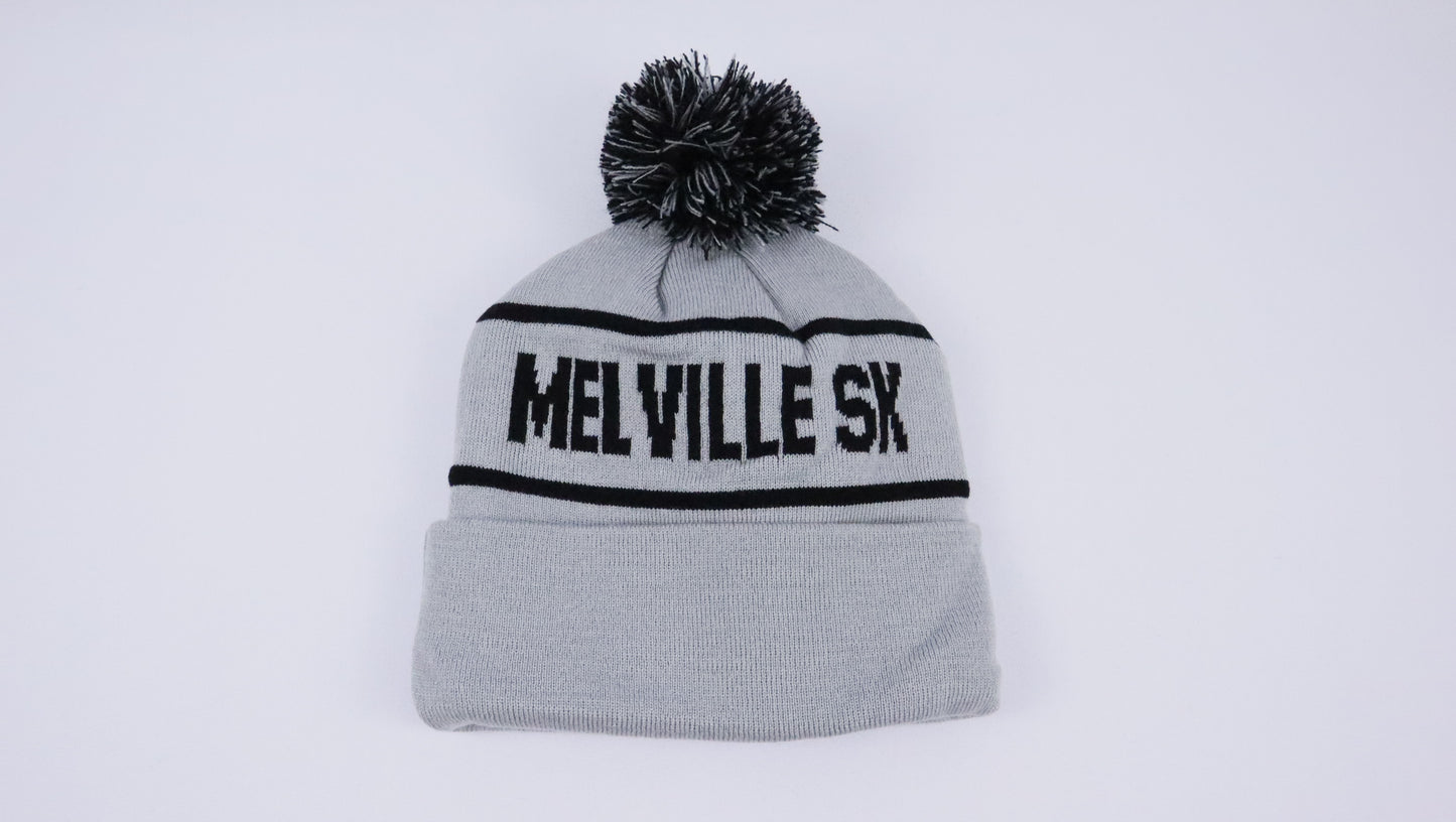 KNIT POM-POM CUFFED BEANIE