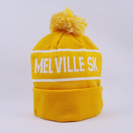 KNIT POM-POM CUFFED BEANIE