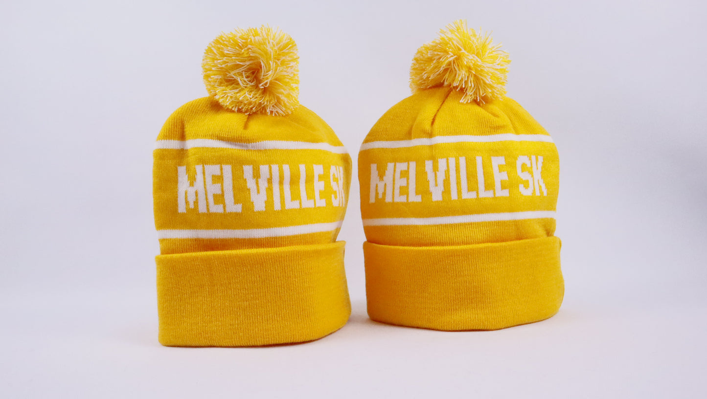 KNIT POM-POM CUFFED BEANIE