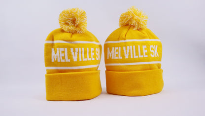 KNIT POM-POM CUFFED BEANIE