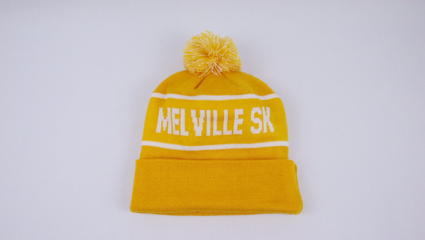 KNIT POM-POM CUFFED BEANIE