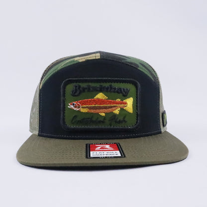 Catchin' Fish Camo/ Loden 7 Panel